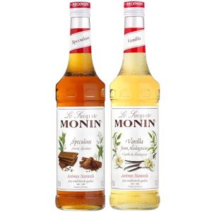 MONIN - Assortiment Sirop de Spéculoos et Sirop de Vanille pour chocolats chauds - Arômes naturels - 2x70 cl (Sirops MONIN, neuf)