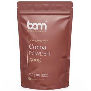 BAM Cacao en Poudre – Cacao en Poudre Non Sucré 100% Pur, Sans Gluten, Parfait pour Desserts, Biscuits et Décorations, 500 g (BAM - become a master, neuf)