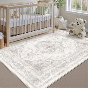 HUGEAR Gris Tapis De Salon Lavable en Machine Tapis Chambre Adulte Grand Tapis Salon 90x150cm Doux Vintage Descente de Lit AntidéRapant Decoration Chambrel Manger (RONGBEN, neuf)