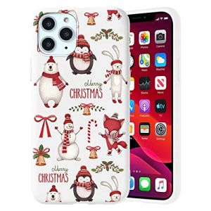 Yoedge No&euml;l Coque pour Apple iPhone 12 Pro / 12 6,1", Etui en Blanche Silicone TPU Souple avec Collection No&euml;l Dessin Anim&eacute; Motif Housse, Antichoc Bumper Protection Case pour iPhone 12, Dessin anim&eacute; 4 (EFFECTIVE DISTRIBUTION, neuf)