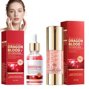 Virecose 30ml S&eacute;rum Anti-Rides Au Sang De Dragon avec 30g Cr&egrave;me Hydratante Au Sang De Dragon, Dragon Blood Cream Pour L'hydratation Et Le Raffermissement De La Peau Afin De R&eacute;duire Les Ridules (xichun, neuf)