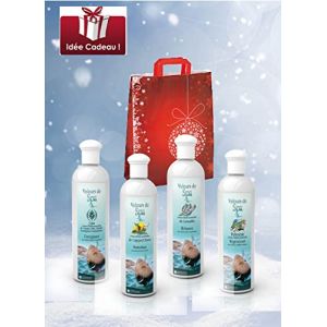 Camylle - Sélection Velours de Spa avec en cadeau un superbe sac en coton comprenant quatre flacons : 1 x 250ml Luxe - 1 x 250ml Cajeput/Citron - 1 x 250ml Lavandin - 1 x 250ml Polynésie (Camylle, neuf)