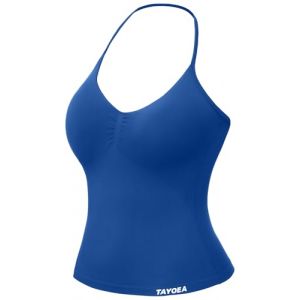 TAYOEA Soutien-Gorge de Sport Femme D&eacute;bardeur sans Couture d&eacute;collet&eacute; en V Sexy Gym sans Manches Hauts sans Dos Longs Halter Top Workout Sports Bra pour Fitness Course Jogging Yoga (TAYOEA Store, neuf)