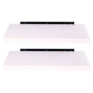EUGAD Étagère Murale Lot de 2 étagères tablettes Style Moderne en Bois,30x22,9x3,8cm Blanc 0086QJ-2 (Eugad, neuf)