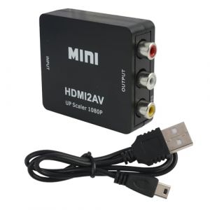 Adaptateur HDMI vers RCA, Convertisseur HDMI vers RCA, Composite AV CVBS Vid&eacute;o Audio Support PAL/NTSC pour 360, DVD, Android TV Box, appareils modernes &eacute;quip&eacute;s de and &eacute;quipements AV plus anciens (RongHuaDaHui, neuf)