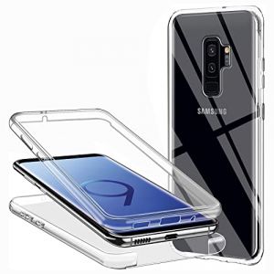 ZYIMOU Coque pour Samsung Galaxy S9 Plus 360 Degr&eacute;s Protection, Transparente Souple Mince &Eacute;tui en Silicone TPU Front et PC Retour Anti-Scratch Anti Choc Bumper Full Body Housse Case (Casecool, neuf)