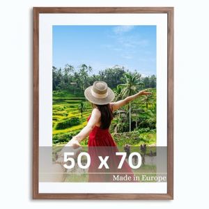 Victor Cadre Photo Richter Marron en 50x70 cm avec Passe-Partout 40x60 (A2) - Bar: 25x20mm - Ch&acirc;ssis pour l'image Brun Bois 50x70 (Victor_Store, neuf)