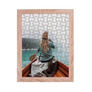 Rahmendesign24 Milano Cadre de puzzle en chêne Sonoma avec verre acrylique 300-500 pièces 36 x 48 cm 48 x 36 cm (Rahmendesign24, neuf)