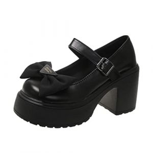 Chaussures &agrave; Plateforme Mary Jane &agrave; Semelle &eacute;paisse pour Femme - Style Gothique - Lolita - Chaussures Vernies, Style 33 BK, 38 EU (ToBe-One, neuf)
