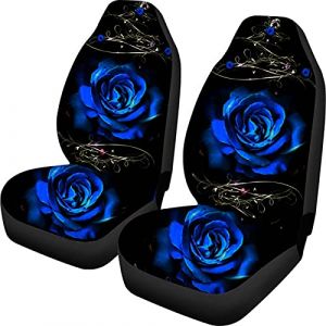 Biyejit Lot de 2 housses de siège de voiture avec imprimé rose bleu, couverture de selle avant, housse de protection pour siège de véhicule, accessoires universels pour voiture, compatibles avec la (XingTaiShiQuanZaiShangMaoYouXianGongSi, neuf)