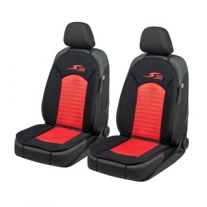 Walser CarComfort Housse de si&egrave;ge de Voiture S-Race 2 pi&egrave;ces, Mention Tr&egrave;s Bien* Universel Housse de si&egrave;ge et Coussin de Protection pour Voiture Rouge/Noir (WALSER - Le meilleur pour votre voiture, neuf)