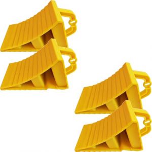 SUZAKURA Lot de 4 Cales de Roue en Plastique avec poign&eacute;e pour Voiture, remorque, Caravane et Camping-Car (Lumiostar, neuf)