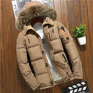 YHWW Doudoune,-20 Degr&eacute;s Veste d'hiver Hommes Blanc Duvet De Canard Parkas Hommes &Eacute;pais Chaud Snow Parka Veste Pardessus Coupe-Vent &Agrave; Capuche Chaud Parkas, Kaki, L (DaTouRrZi, neuf)