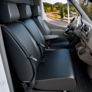 Walser 11497 Housse de Voiture Transporter sur Mesure, Housse de si&egrave;ge en Similicuir Anthracite Compatible avec Renault Trafic II, Opel Vivaro, Nissan Primastar, Banc Simple et Double (WALSER - Le meilleur pour votre voiture, neuf)