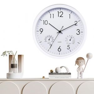 Horloge Murale, Horloge De Jardin, Horloges D'extérieur, Horloge Murale Étanche avec Thermomètre Hygromètre, 12 Pouces, Horloge Murale Vintage Étanche pour Terrasse, Piscine (TRUST AND BU, neuf)
