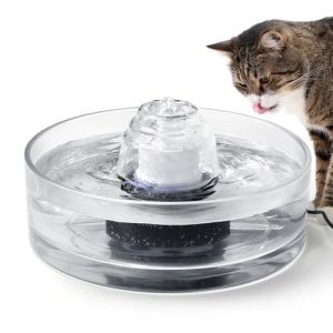 Fontaine a Eau Chat Verre, 2.7L Fontaine &agrave; Eau pour Chat en Verre Ultra-silencieuse, Petits Chiens et Plusieurs Animaux Domestiques, Distributeur d'eau Automatique Pompe &agrave; Eau Super Silencieuse (ProPetmo, neuf)