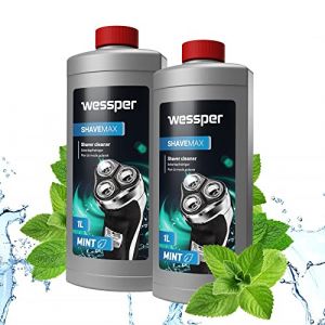 Wessper Nettoyeur de tête de rasage pour cartouche compatible avec Braun Clean CCR & Renew Synchro Activator et Pulsonic Series 3/5/7/8/9, 2 x 1L (agdmaster, neuf)