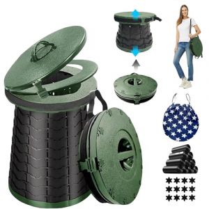 Toilettes sèches portables pour le camping, Toilettes pliables pour adultes, Capacité de charge 400kg Hauteur 50cm avec sac de transport, Voyage, Yachting, Touring, Jardinage, Camping (LOCYOP, neuf)