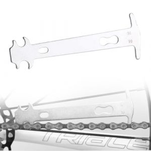 VAEIORP 1 Pcs Indicateur d'Usure de Cha&icirc;ne V&eacute;lo avec &Eacute;chelles de Pr&eacute;cision 0.75 et 1.0 Outil pour V&eacute;rification de l'&Eacute;tat de la Cha&icirc;ne (M&eacute;tallique-Argent&eacute;) (shenzishumaoyi, neuf)