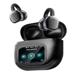 Écouteurs Bluetooth sans Fil Sport Écouteurs Clip Oreille, avec ENC Réduction Antibruit Mic, Ecouteur Traducteur Instantané, Tactile Multifonction, Casque pour Android iOS, Noir (DaRaEhitus OU, neuf)