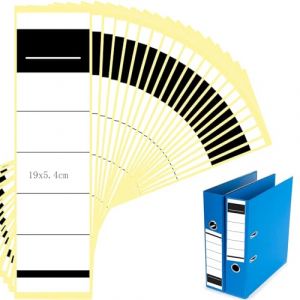 Gekamoyue 50 PCS Papier Autocollant 5.4 x 19 cm, &Eacute;tiquettes Autocollantes pour dos de Classeur, &Eacute;tiquettes de Remplacement, PVC &Eacute;tiquettes Autocollantes pour &Eacute;coles, Bureaux, Archives (Wen Jian Uk, neuf)