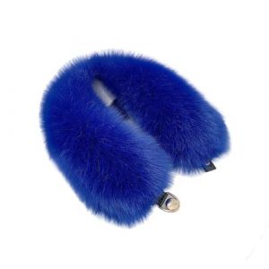 &Eacute;charpe de Col en Fausse Fourrure Femme 53CM Femmes Hiver &Eacute;charpe Chaude Ch&acirc;le Col en Fourrure Renard Artificiel Doux et Confortable Faux Col Fourrure Amovible Accessoires pour Veste Manteau (Bleu) (iShang Direct, neuf)