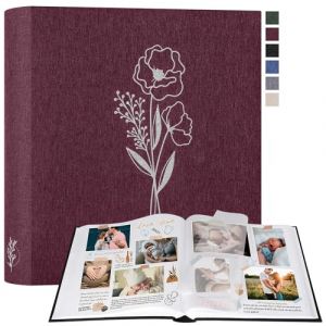 Lanpn Album Photo Scrapbooking, Grand Lin DIY Album 100 Pages Blanches Avec S&eacute;parateurs de Cellophane, Pour Photos 9x13cm 10x15cm 13x18cm (Violet, 30x33,5cm) (BILLIONRVL, neuf)