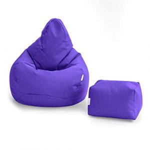 Loft 25 Fauteuil Pouf Gamer | Siège Pouf Salle De Séjour Intérieure Extérieure | Etanche | Conception Ergonomique pour Le Soutien du Corps | Nettoyage Facile (Pouf Set, Ultra Violet) (Loft 25 FR, neuf)