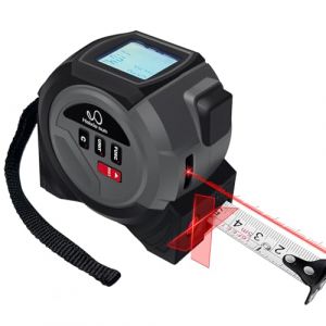 Fitdays Mètre Laser 3-en-1 avec Ligne Croisée | 40m Laser + 5m Ruban AutoBloc | Grand Écran LCD (m/ft/in) & Calculs Surface/Volume | Bricolage, BTP, Professionnels(ZB-3in1-Gris) (yigezahuopu, neuf)