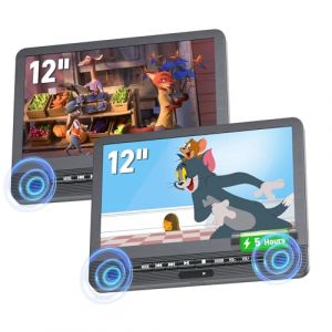 Arafuna 12" Lecteur DVD Voiture 2 &eacute;crans pour Enfant, ecran DVD Voiture appuie-t&ecirc;te Rechargeable, Support de Carte USB/TF, synchronisation d'&eacute;cran et derni&egrave;re m&eacute;moire (Ara Eu, neuf)
