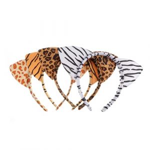 Didiseaon 4 Pièces Bandeau D'oreille D'animal Léopard Bandeaux Animaux Oreilles De Tigre Oreilles De Dalmatien Cotillons De Chat Oreilles D'ours Chat Déguisement Adulte En Tissu (Merkowski, neuf)