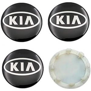 4 Pi&egrave;ces Capuchons Centraux de Moyeu de Voiture pour KIA K3 K5 RIO Sportage Sorento Optima Oprius Forte Soul Ceed Cerato,ABS Mat&eacute;riel Cache de Roue Centrale Accessoires de Voiture,Black-1 (AAGXJ, neuf)