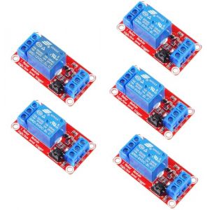 RUNCCI-YUN 5pcs Module Relais 1 Canal, Modules Relais 1 Canal DC 12V avec Optocoupleur avec Compatible D&eacute;clencheur de Bas Ou Haut Niveau avec Arduino (RUNCCI-YUN, neuf)