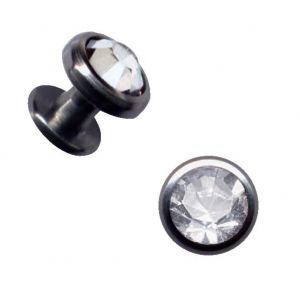 Anchor Dermal Skin-Diver Titane Grade 23 G23 Titanium Grade 23 Ancre dermique Implant Micro Dermal Surface-Piercing Strass Cristal Ancre de peau (embout 5 mm, transparent (blanc, transparent)) (WOP - World of Piercing, neuf)