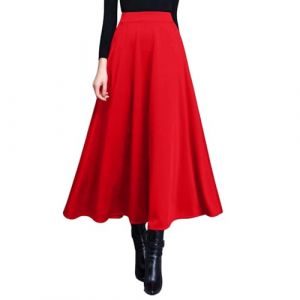Jupe Longue Fluide Femme Taille Haute- Jupe Boheme &Eacute;vas&eacute; Slim Couleur Unie Trap&egrave;ze A-Line Ample D&eacute;contract&eacute; Confortable Vintage Chic Et &Eacute;l&eacute;gants d'affaires Temp&eacute;rament Passe-Partout Skirts (Hrihua, neuf)