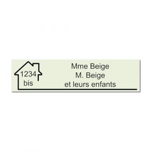 Plaque gravée pour nom et numéro boîte aux lettres autocollante 10x2,5cm personnalisée 1 à 3 lignes Beige (my-goodprice, neuf)