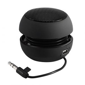 Haut-parleur portable 3,5 mm, mini haut-parleur sans fil avec prise jack audio auxiliaire de 3,5 mm, mini haut-parleur portable de voyage 3,5 mm batterie intégrée pour téléphone portable MP3 PC(Noir) (Cuifati, neuf)