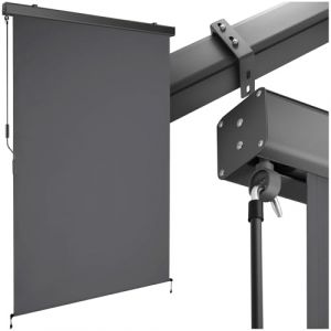tectake® Store banne Vertical avec Manivelle, Multi-Fonction Store Vertical Enroulable Brise Soleil Brise Vue Jardin Brise Vue Balcon Opaque en Acier laqué époxy - Noir, 120 x 250 cm (TECTAKE FRANCE SAS, neuf)