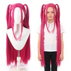 CEWROM Perruque de cosplay, perruque de cosplay, perruque de costume anime, pour homme et femme, cheveux synth&eacute;tiques r&eacute;sistants &agrave; la chaleur, pour carnaval, f&ecirc;te, bal masqu&eacute; (rose) (CEWROM-EU, neuf)