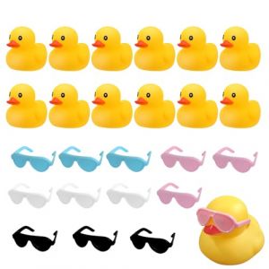 MisFun 12 Pcs Canard en Plastique, Mini Petits Canards Jouet Bain, Canard en Caoutchouc Jouet, Petit Canard Jaune Flottant Jouet de Bain Jouet de Divertissement Aquatique pour Enfants (JIANGX, neuf)