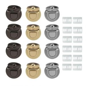 NIYATA 24Pcs Fermoir Cartable,Fermoir Sac a Main,Fermoir pour Sac à Main au Crochet avec 12 Entretoises,Attache Sac a Main,pour Sac à Dos Sac Valise Création(Argent,Or et Noir) (ChongQingYiXiShangKeJi, neuf)