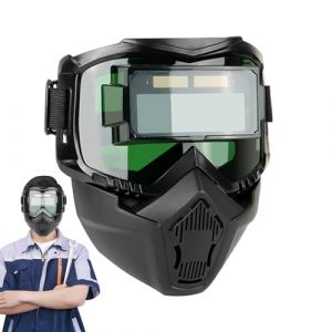 Casque de Soudeur à Assombrissement Automatique | Protection Amovible pour Soudage - Masque Respiratoire pour Meulage et Soudure avec Écran de Protection (QEYOUNG, neuf)