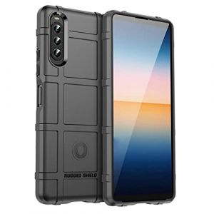 MAOGE Coque pour Sony Xperia 10 IV, Militaire Étui de Protection Complète du Corps, Housse Doublure Douce en Tissu Microfibre, Antichoc Anti-Chute Case - Noir (Liner-EU, neuf)