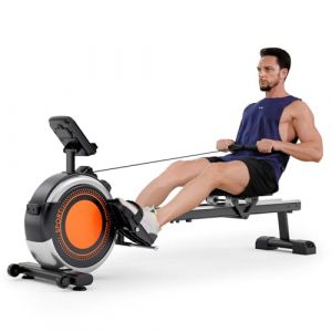 Rameur d'appartement avec Réservoir d'eau 6 Niveaux de Résistance écran LCD Multifonction Support de Tablette réglable Capacité de Poids 150KG (Rameur 16 Niveaux) (Elektronik Trade, neuf)