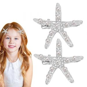 &Eacute;pingle &agrave; cheveux pour &eacute;toiles de mer, &eacute;pingle &agrave; cheveux pour &eacute;toiles de mer | Pince &agrave; cheveux 2X - pour cheveux &eacute;toile de mer, confortable pour les cheveux, perles, strass pour San (tiardeaz, neuf)