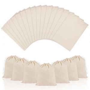 OFFCUP 22PCS Sachet en Coton Tissu, 10 * 15cm Sac Cordon Coton Sac Toile de Jute, Petit Sachet Cadeau Avec Serrage, Pochette Tissu Cordon Pochettes &agrave; Bijoux pour Mariage Bonbons Lavande F&ecirc;te (HOOCHE, neuf)