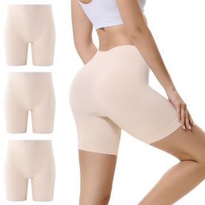 EKSHER Cycliste Femme Shorty sous Jupe Legging Court Anti Frottement Cuisse Boxer Short Femme Culotte Gainante Douce Lot de 3 Beige L (chunxingmaoyi., neuf)