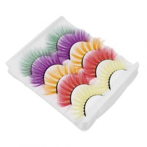 HONITANO 5 Faux Cils Color&eacute;s Souples pour F&ecirc;te Halloween Cosplay Maquillage Unique et Chic (LUWELI, neuf)