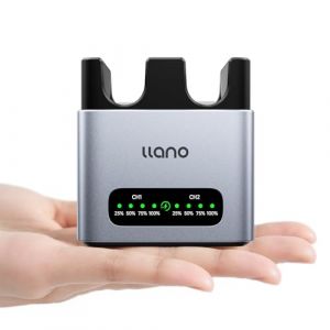llano 20W NP-W126S chargeur de batterie de cam&eacute;ra, chargeur rapide 2 emplacements pour Fujifilm X100VI, X100V, XT30II, XM5, XT30, X100F, XT3, XT2, XE4, XA7, X-PRO3, XT2, XT200,aluminium CNC, &eacute;cran LED (Lk-EU, neuf)