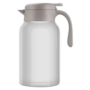 Luvan Thermos, 2 l, Carafe Isotherme en Acier Inoxydable, Fonction Maintien au Chaud, Froid, 24 Heures (Blanc) (HeiGeek Technology, neuf)